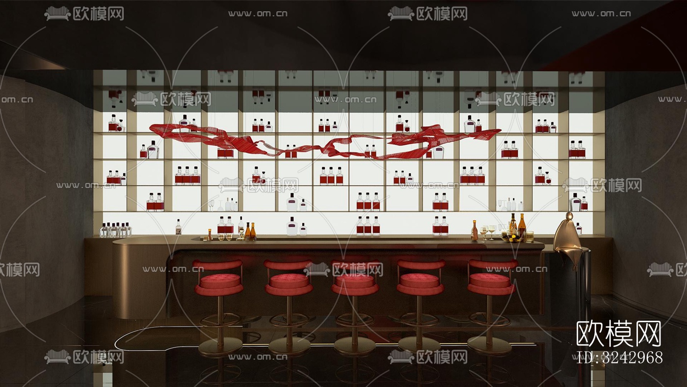 现代中餐厅效果图下载（渲染图3）