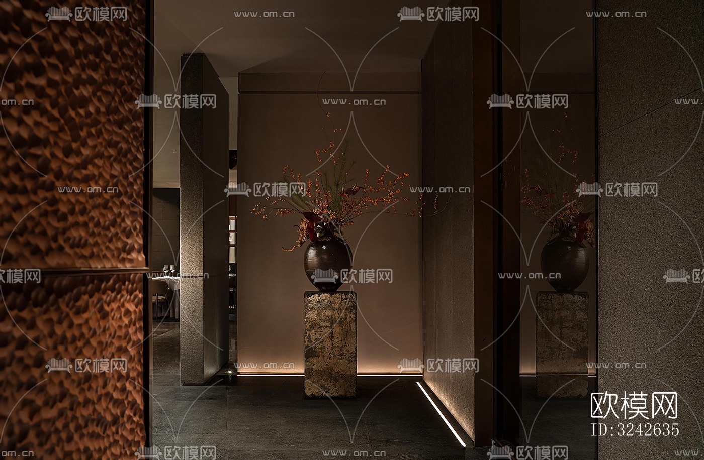 新中式中餐厅效果图下载（渲染图9）