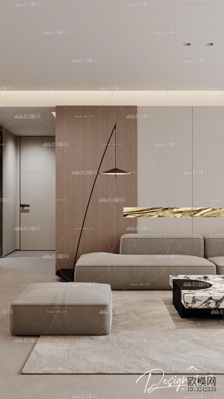 现代客餐厅效果图下载（渲染图3）