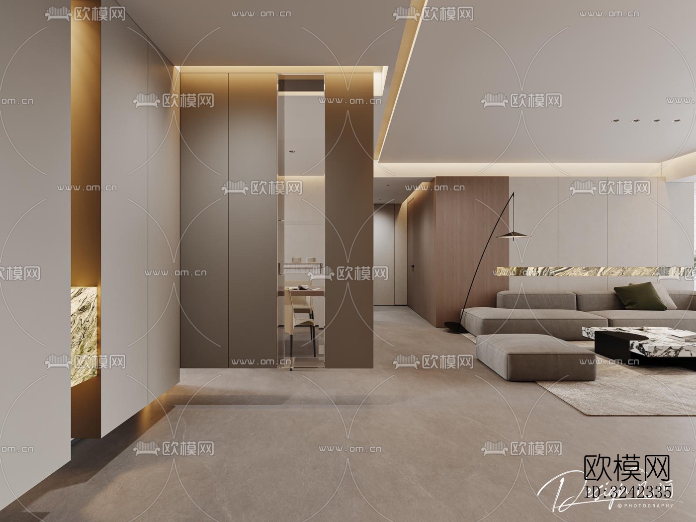 现代客餐厅效果图下载（渲染图2）