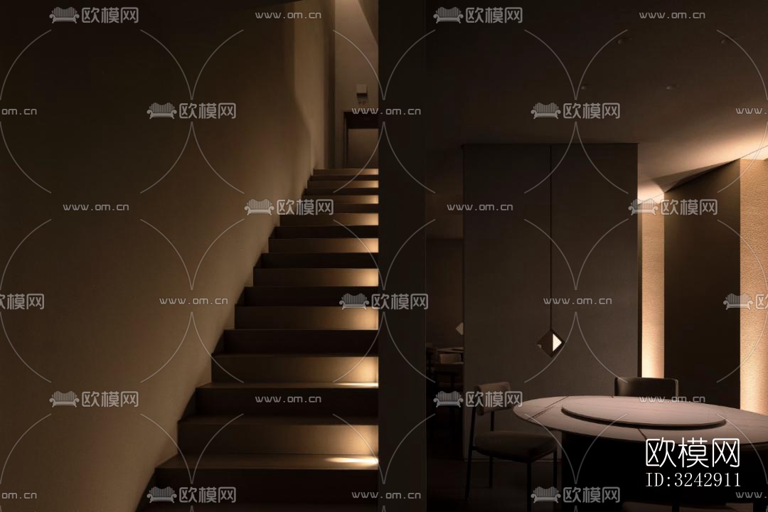 现代中餐厅效果图下载（渲染图10）