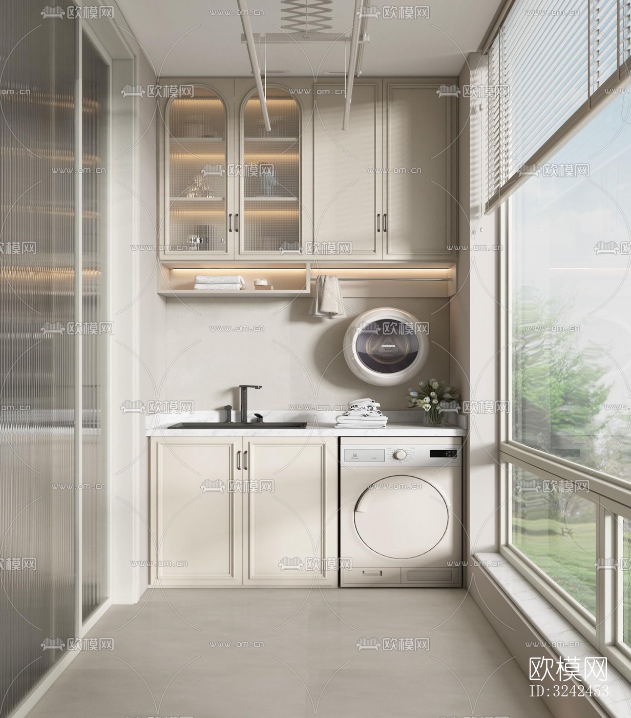 现代阳台花园效果图下载（渲染图1）