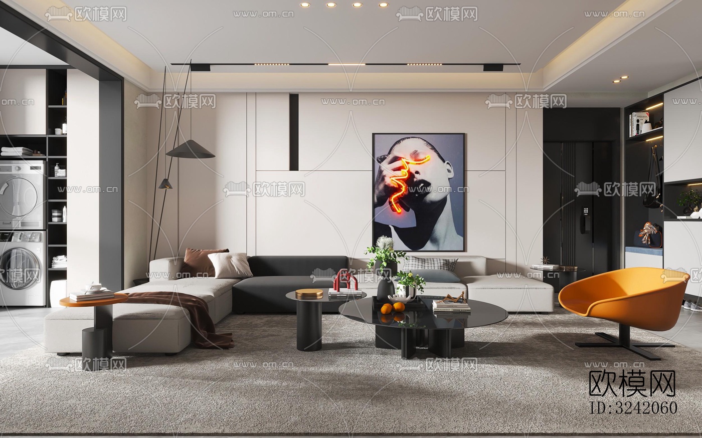 现代客厅效果图下载（渲染图5）