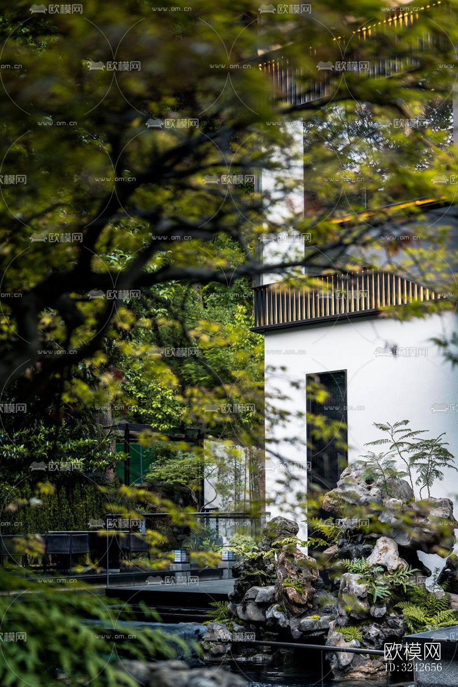 新中式中餐厅效果图下载（渲染图17）