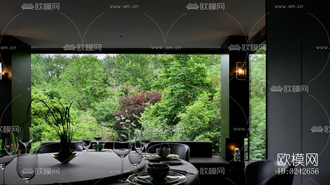 新中式中餐厅效果图下载（渲染图10）