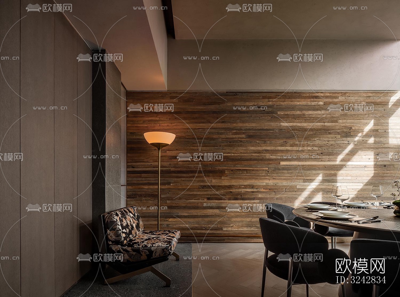 新中式中餐厅效果图下载（渲染图12）