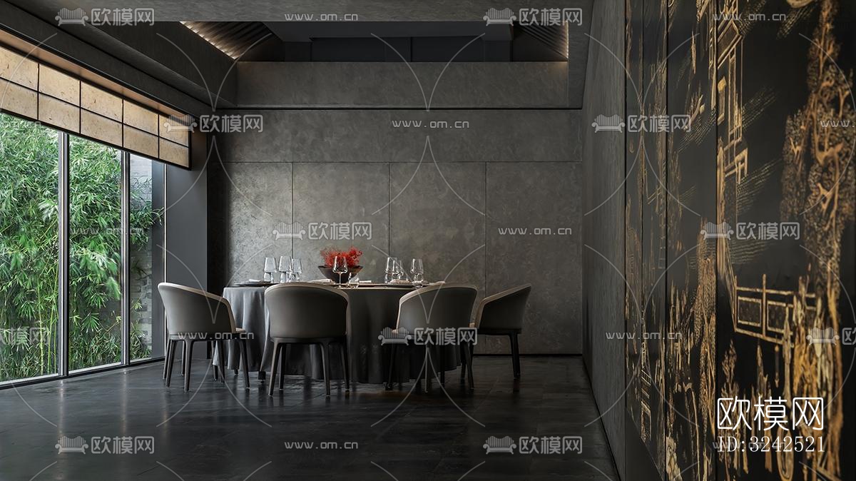 中式中餐厅效果图下载（渲染图13）