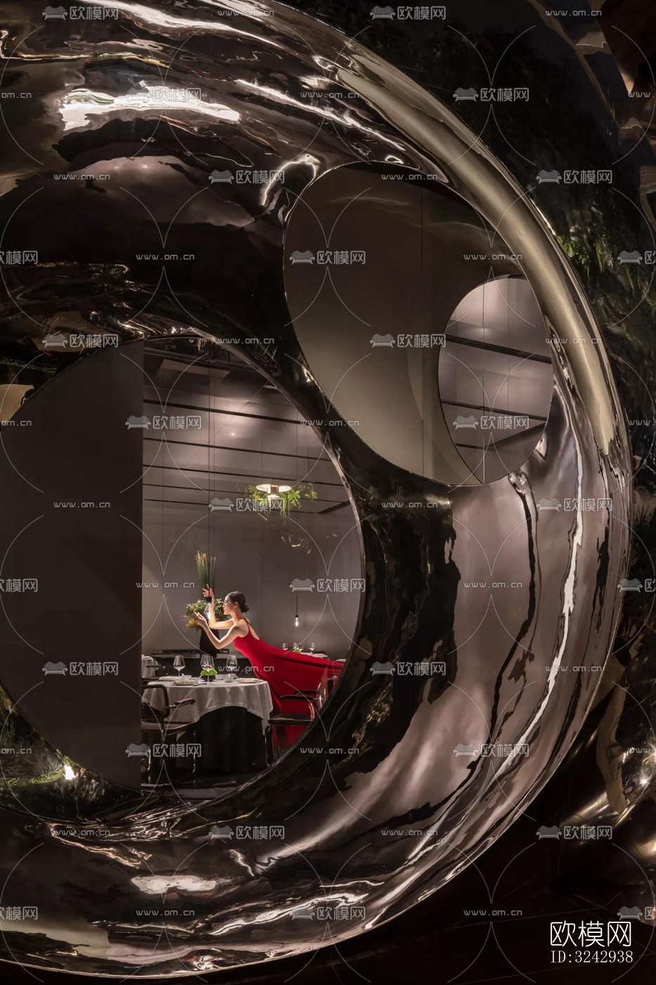 现代中餐厅效果图下载（渲染图4）