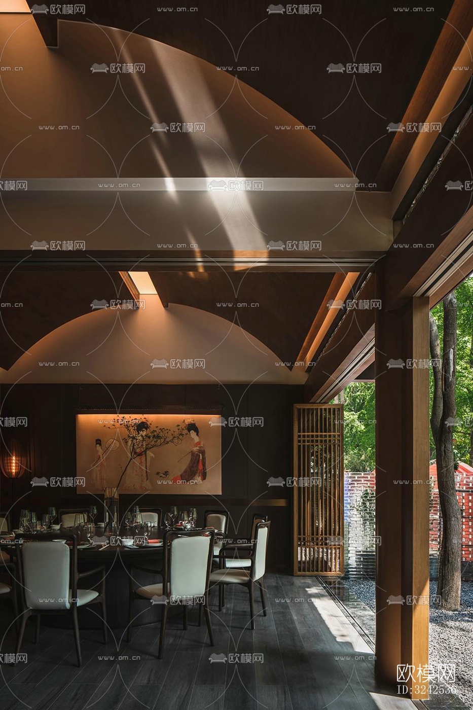 中式中餐厅效果图下载（渲染图4）