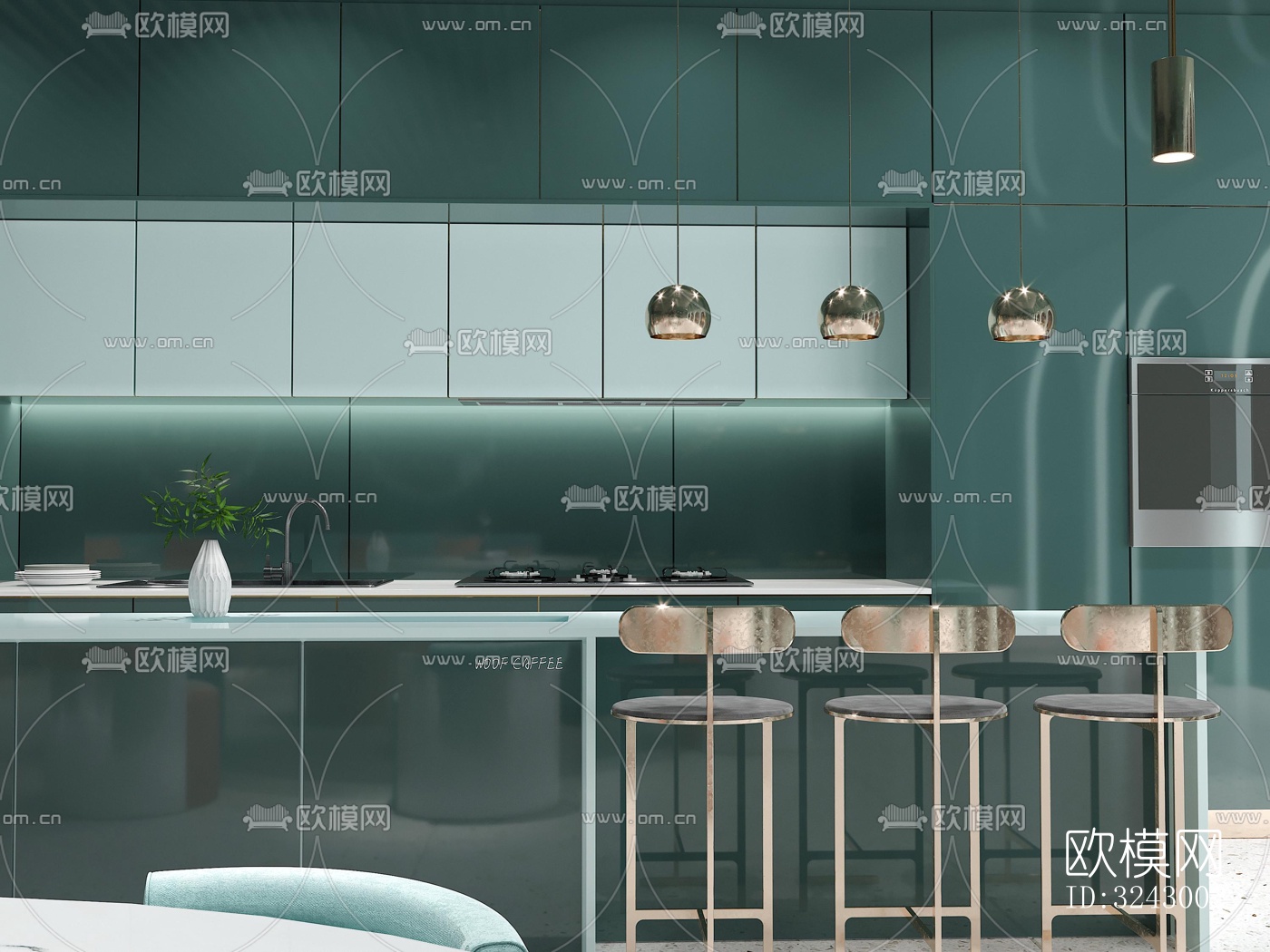 北欧咖啡奶茶效果图下载（渲染图9）