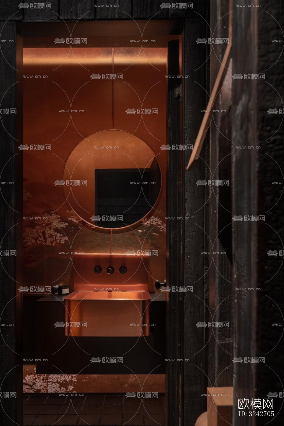 新中式中餐厅效果图下载（渲染图12）