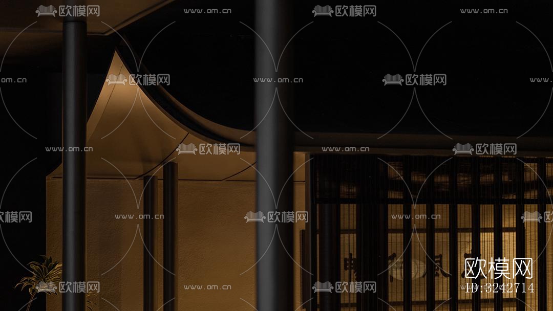 新中式中餐厅效果图下载（渲染图11）