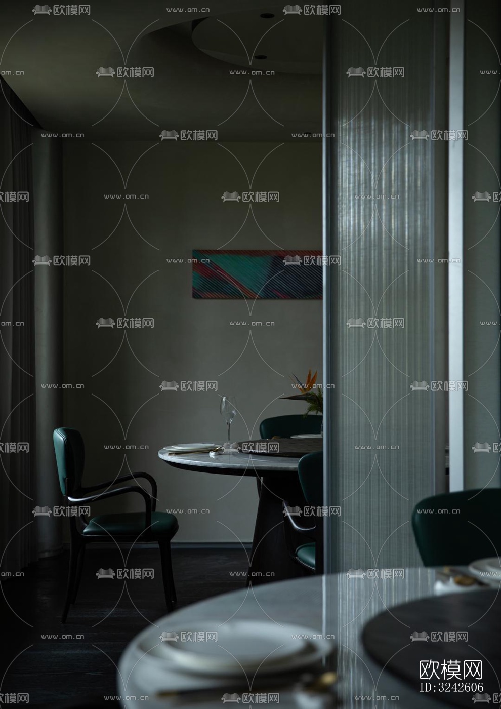 新中式中餐厅效果图下载（渲染图11）