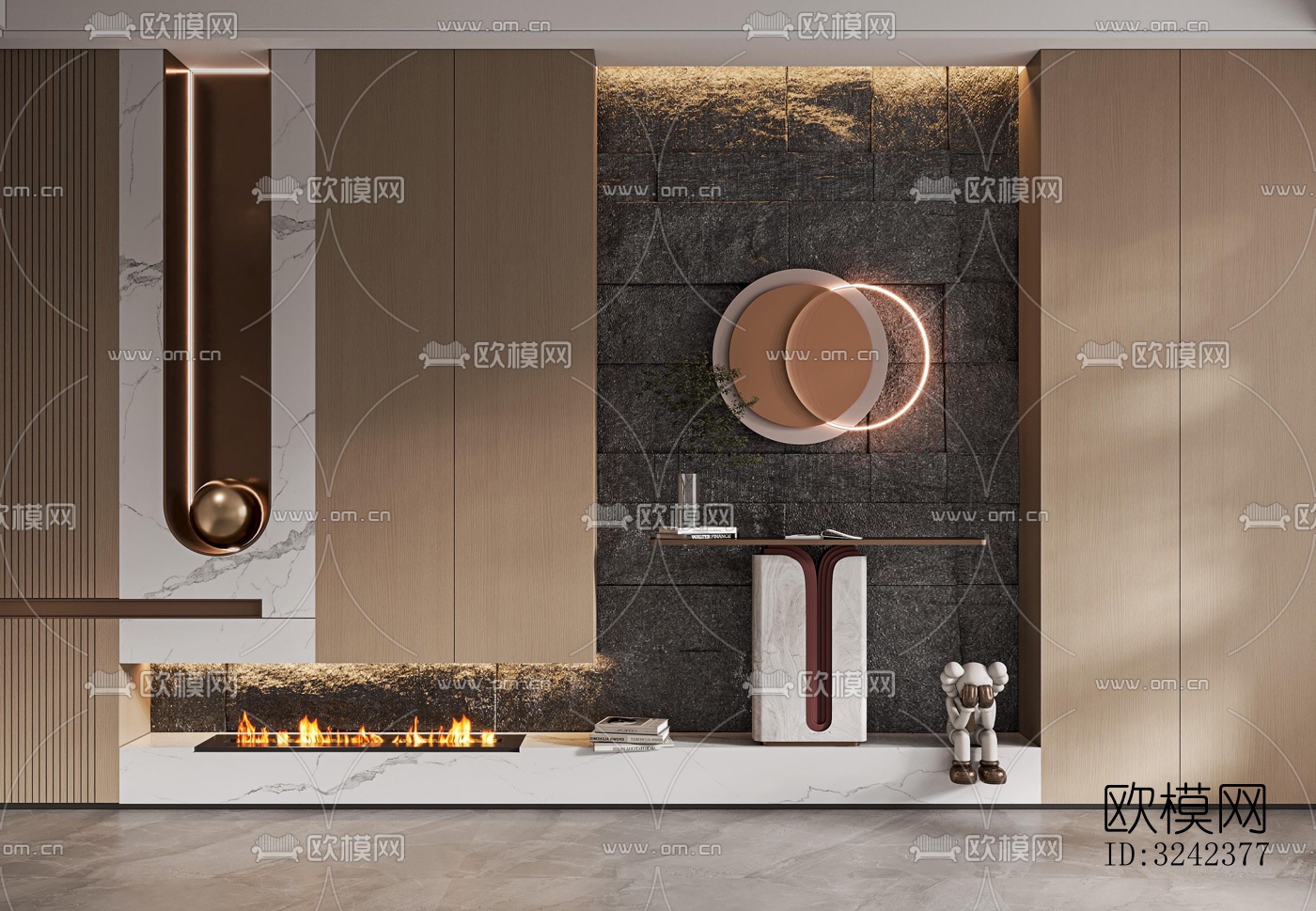 侘寂玄关过道效果图下载（渲染图1）