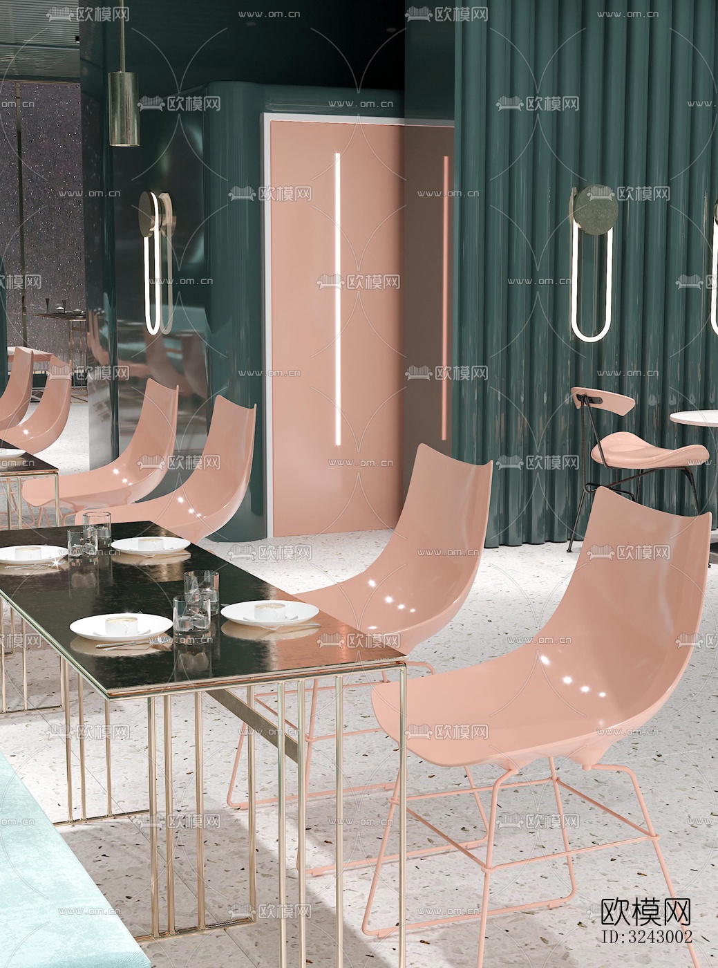 北欧咖啡奶茶效果图下载（渲染图13）