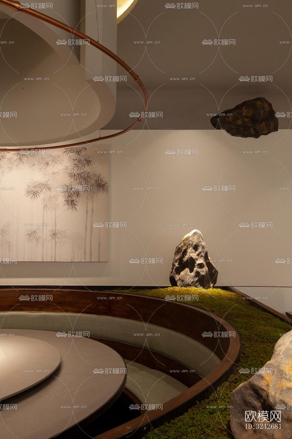 新中式中餐厅效果图下载（渲染图12）