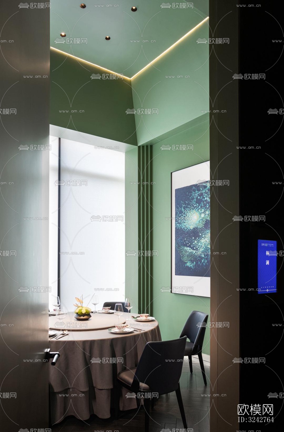 新中式中餐厅效果图下载（渲染图11）