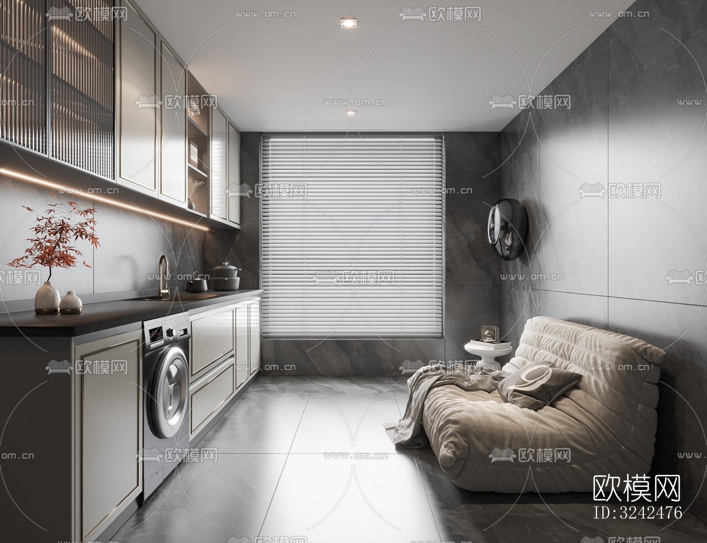 现代阳台花园效果图下载（渲染图4）