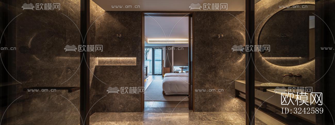 新中式中餐厅效果图下载（渲染图11）