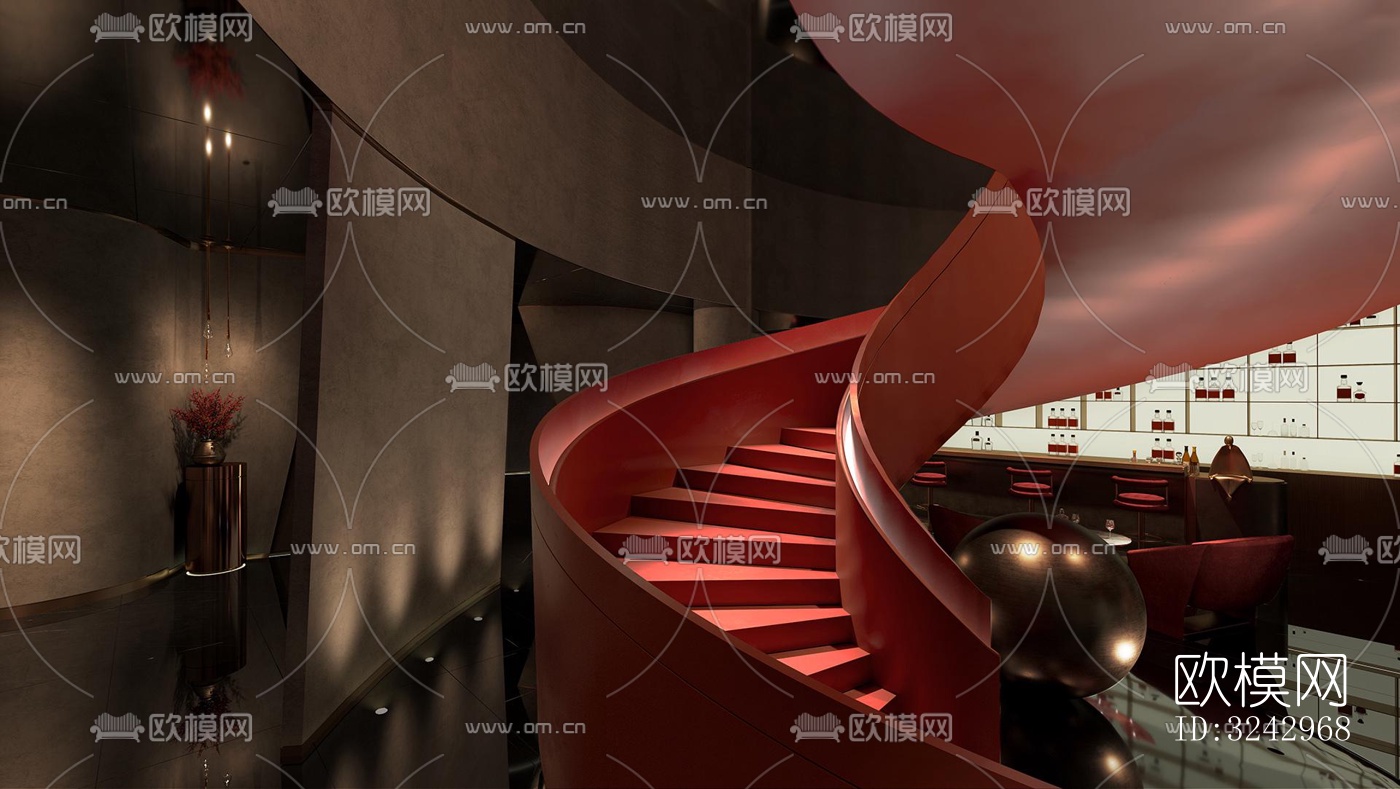 现代中餐厅效果图下载（渲染图7）