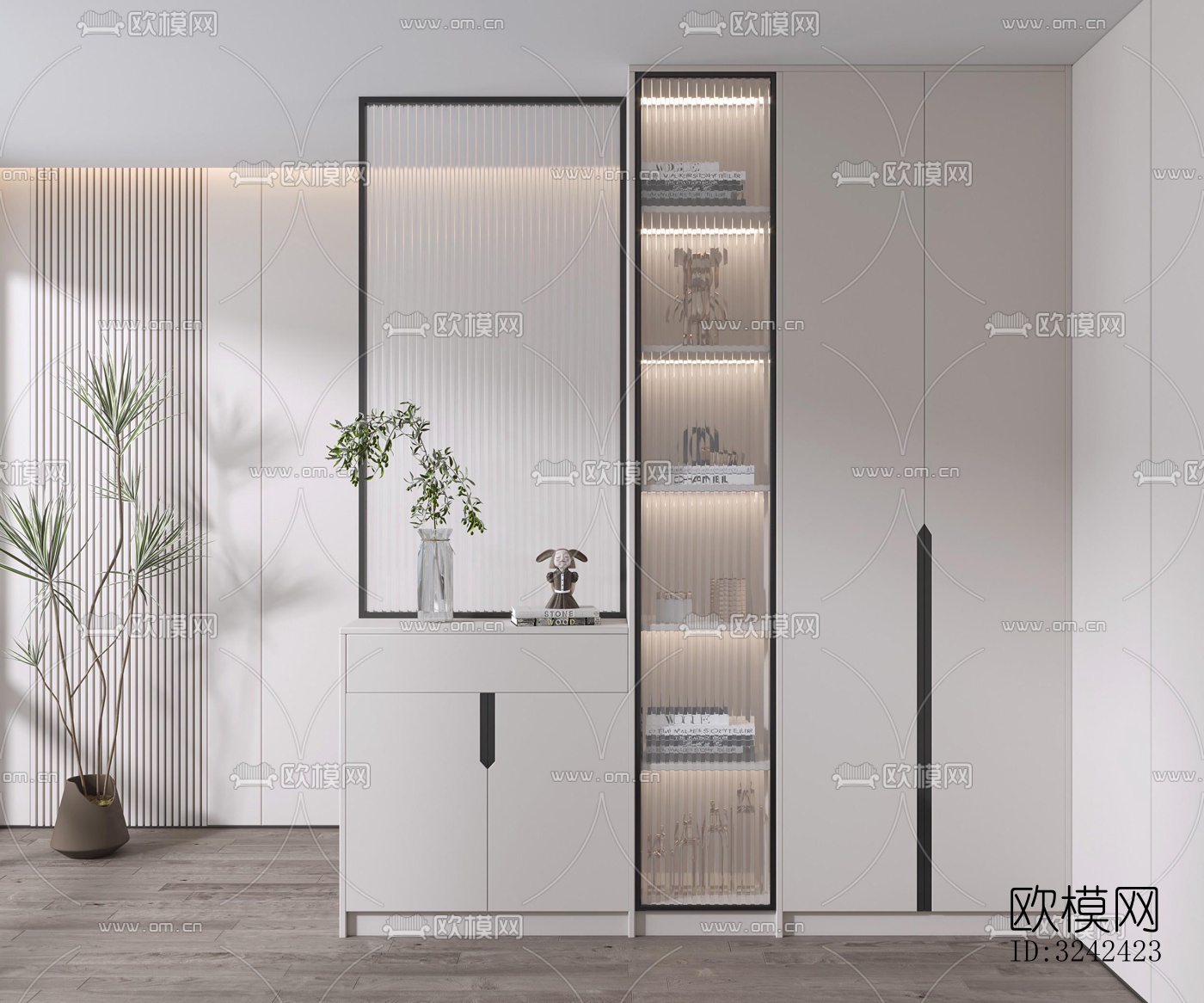 现代玄关过道效果图下载（渲染图1）