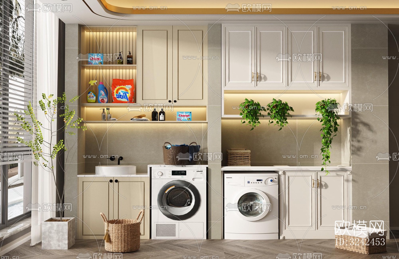 现代阳台花园效果图下载（渲染图3）