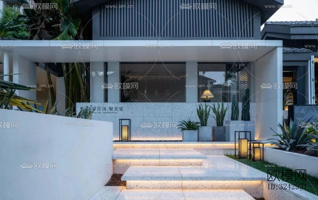 现代中餐厅效果图下载（渲染图3）