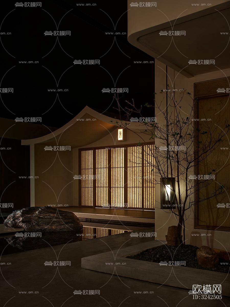 中古风中餐厅效果图下载（渲染图10）