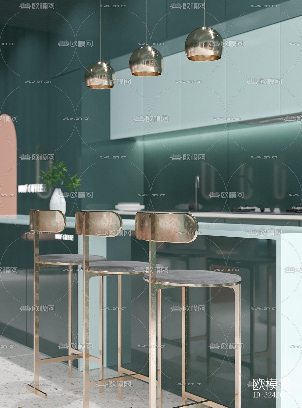 北欧咖啡奶茶效果图下载（渲染图14）