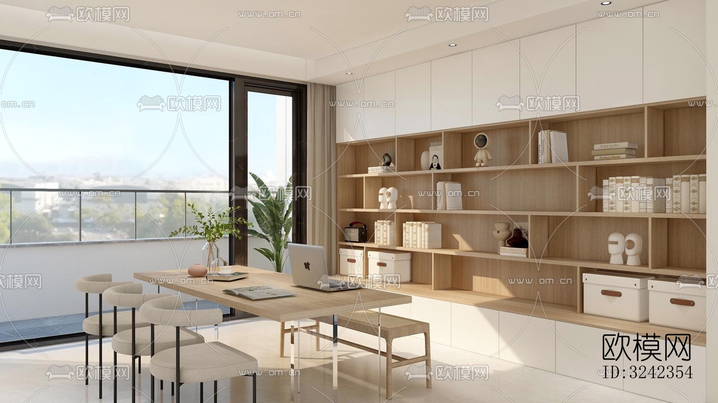 现代客餐厅效果图下载（渲染图5）