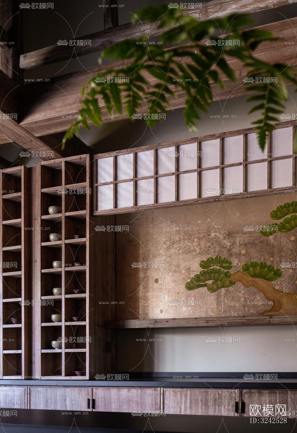 中式中餐厅效果图下载（渲染图12）