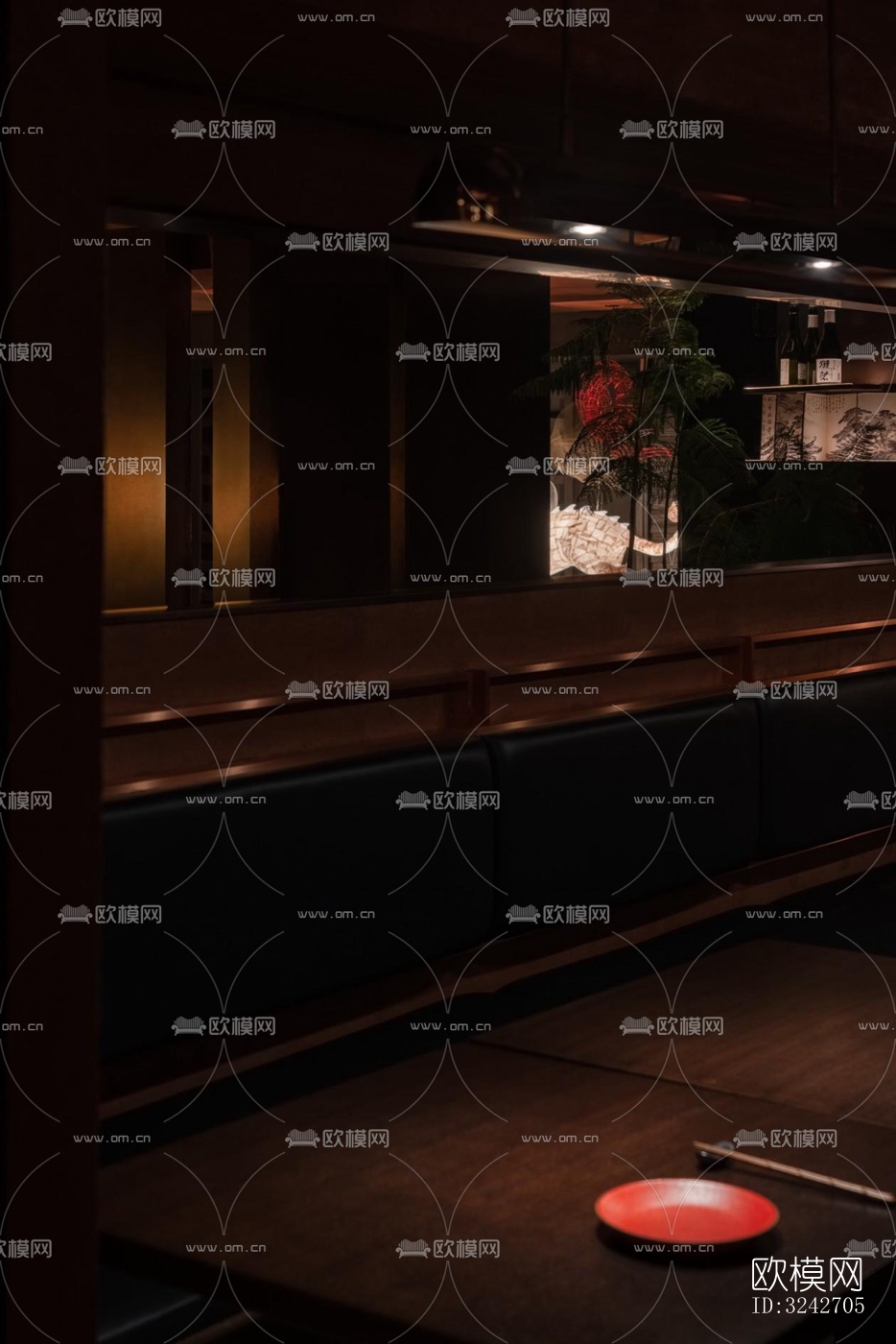 新中式中餐厅效果图下载（渲染图1）