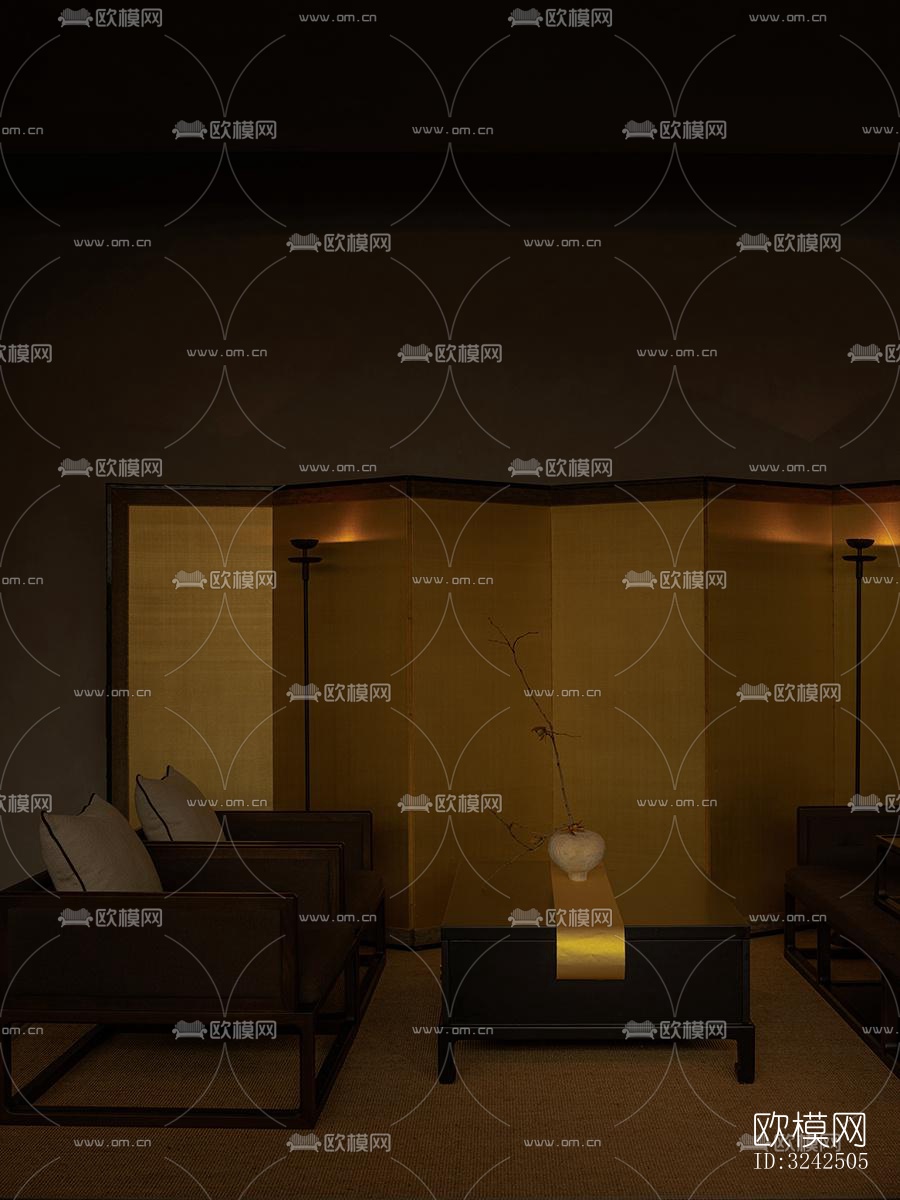 中古风中餐厅效果图下载（渲染图7）