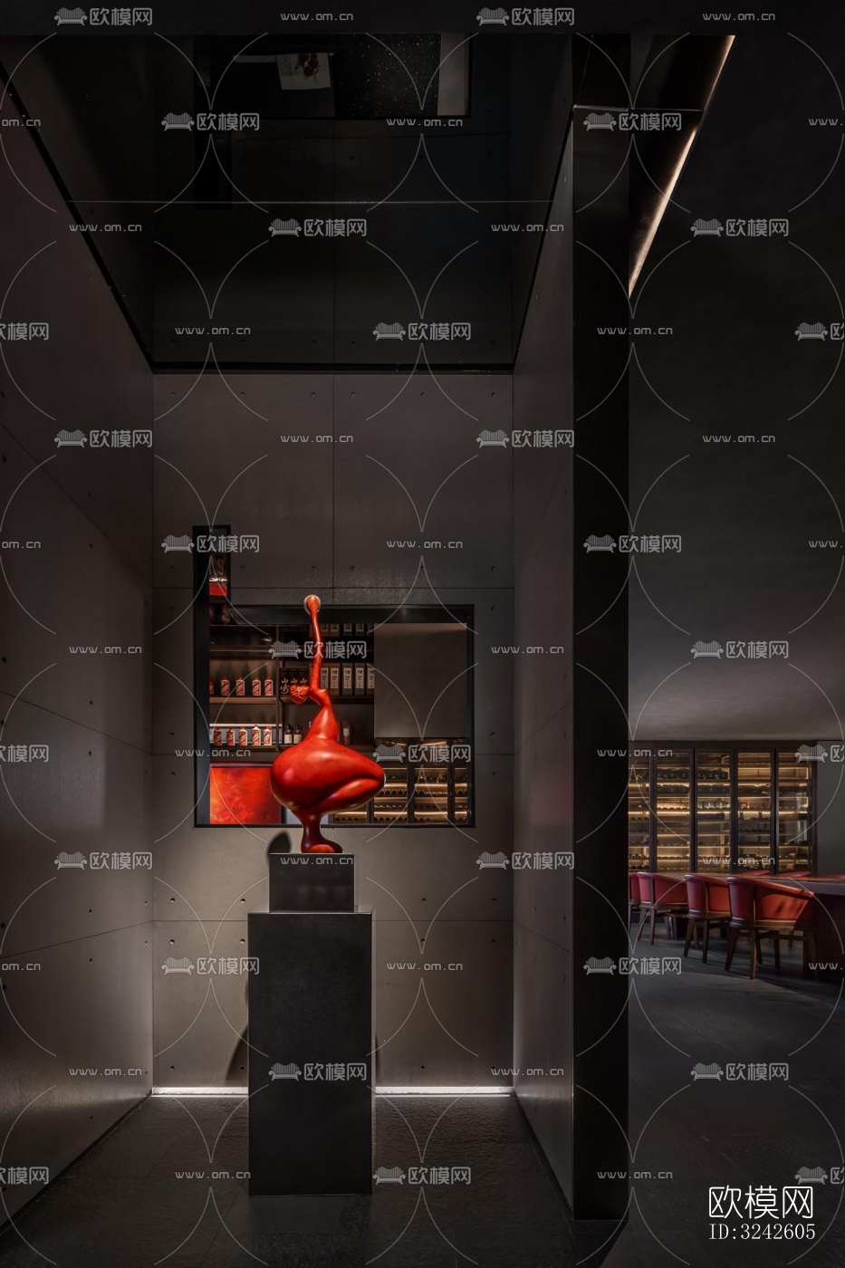 新中式中餐厅效果图下载（渲染图5）