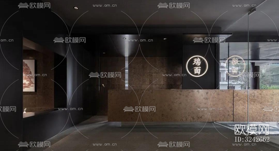 新中式中餐厅效果图下载（渲染图4）