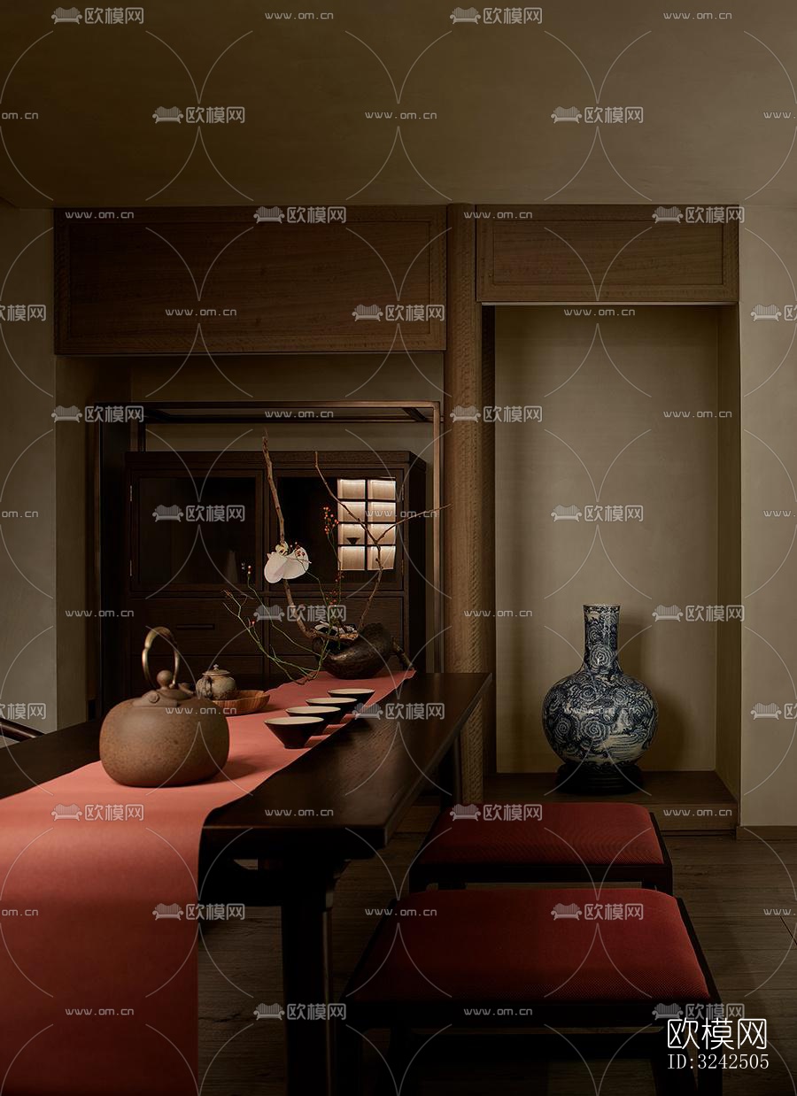 中古风中餐厅效果图下载（渲染图17）