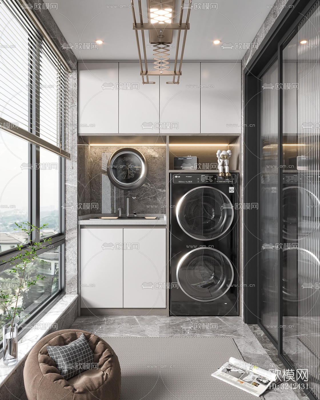 现代阳台花园效果图下载（渲染图1）