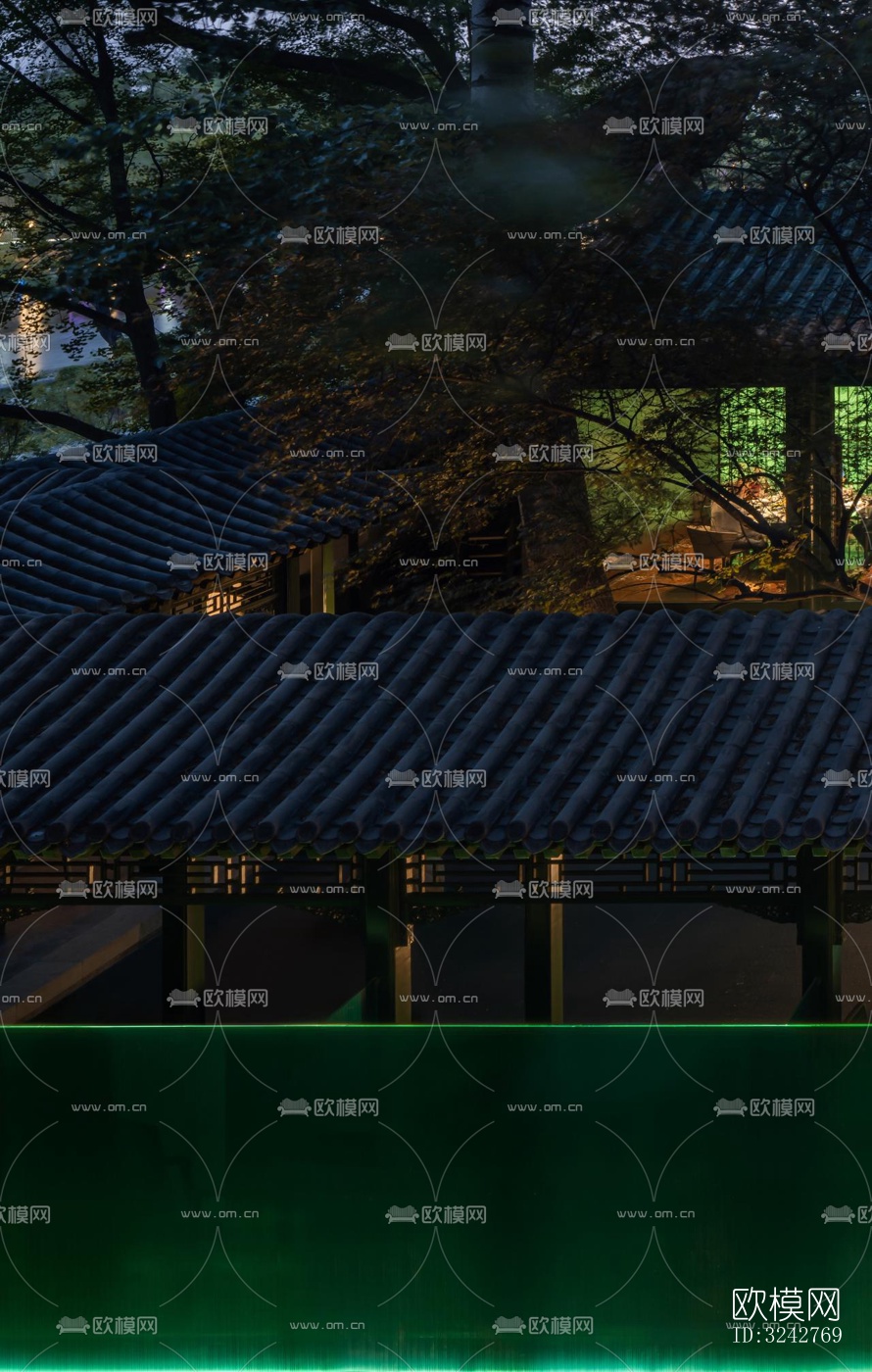 新中式中餐厅效果图下载（渲染图20）