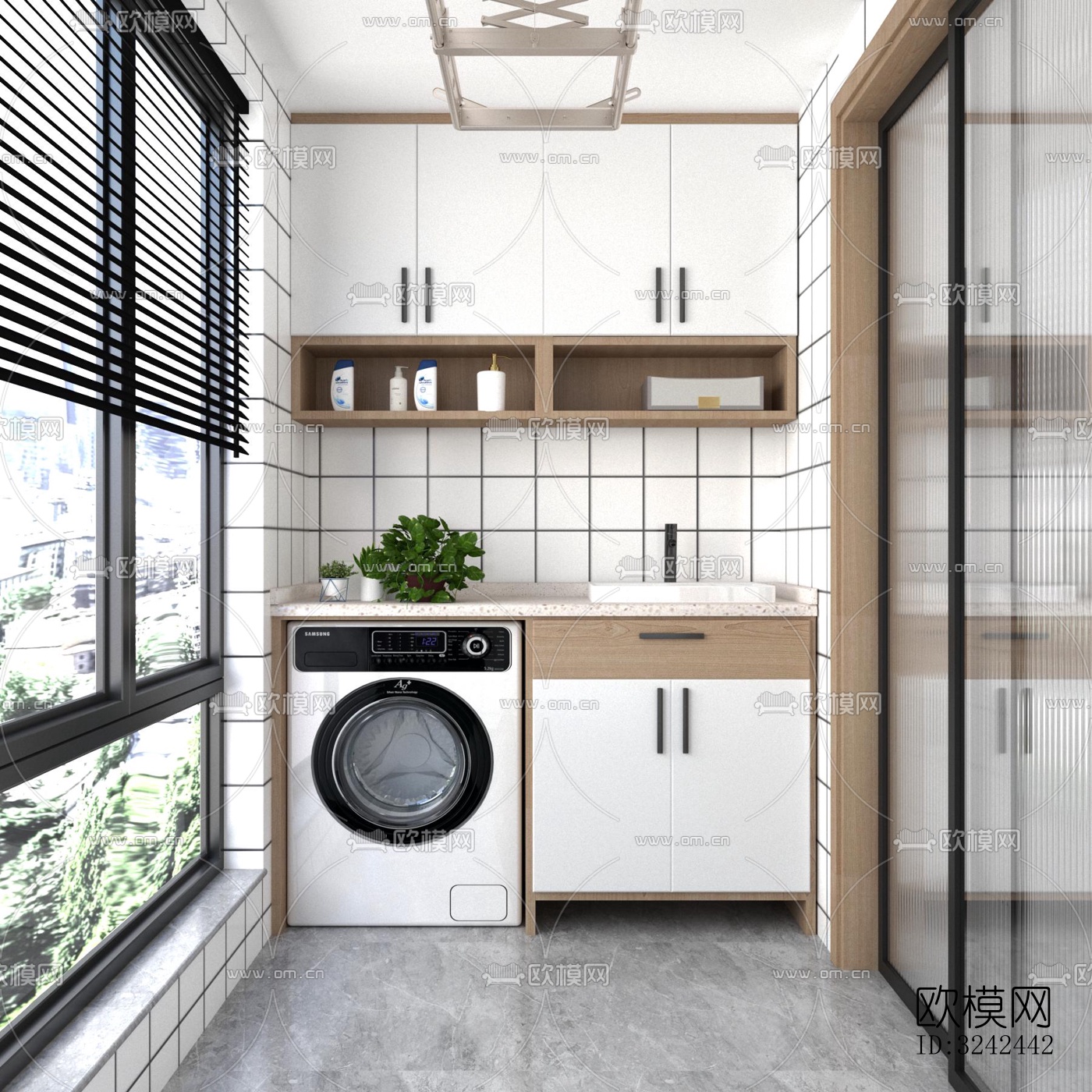 现代阳台花园效果图下载（渲染图5）