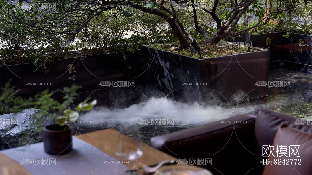 新中式中餐厅效果图下载（渲染图2）