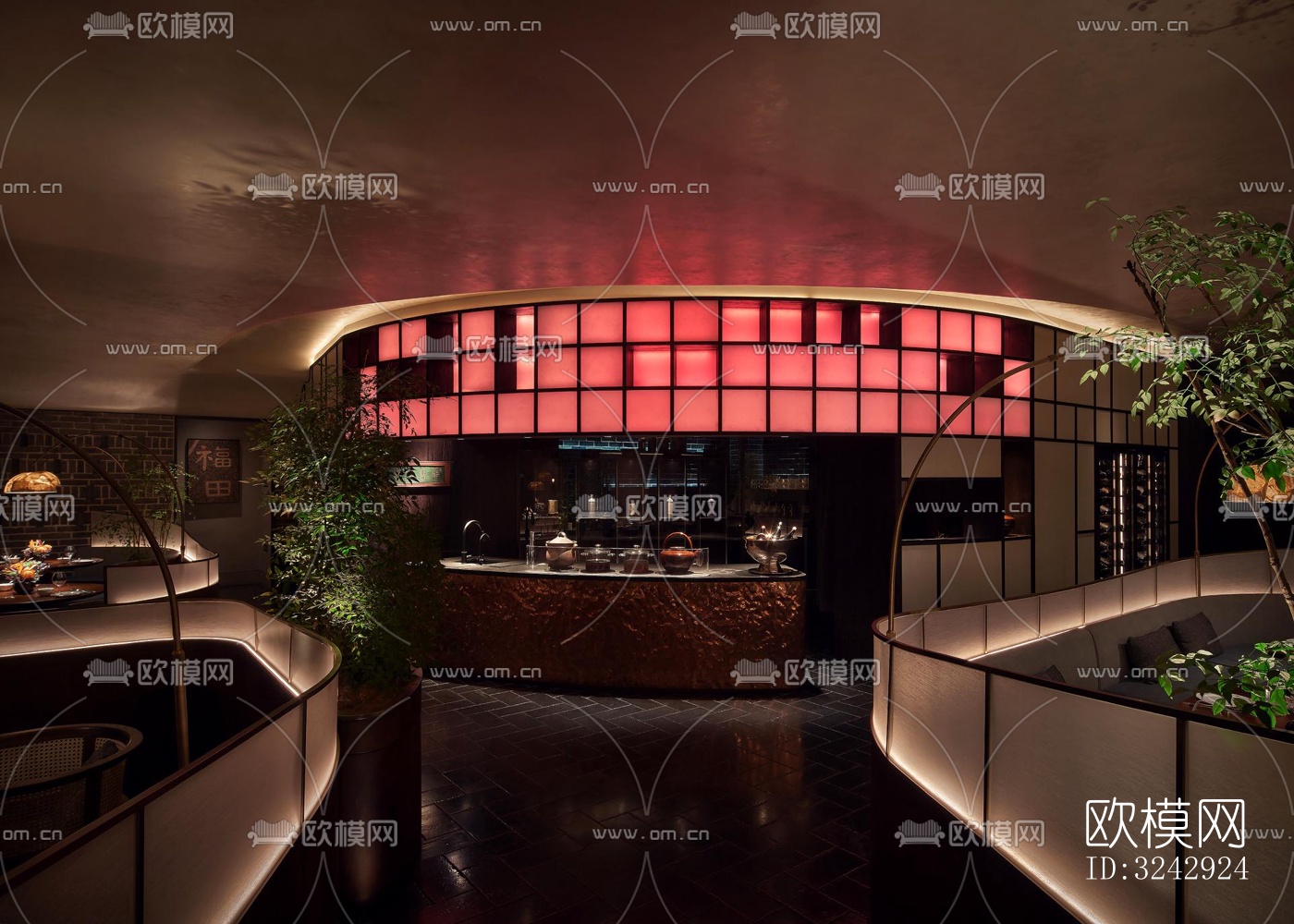 现代中餐厅效果图下载（渲染图14）