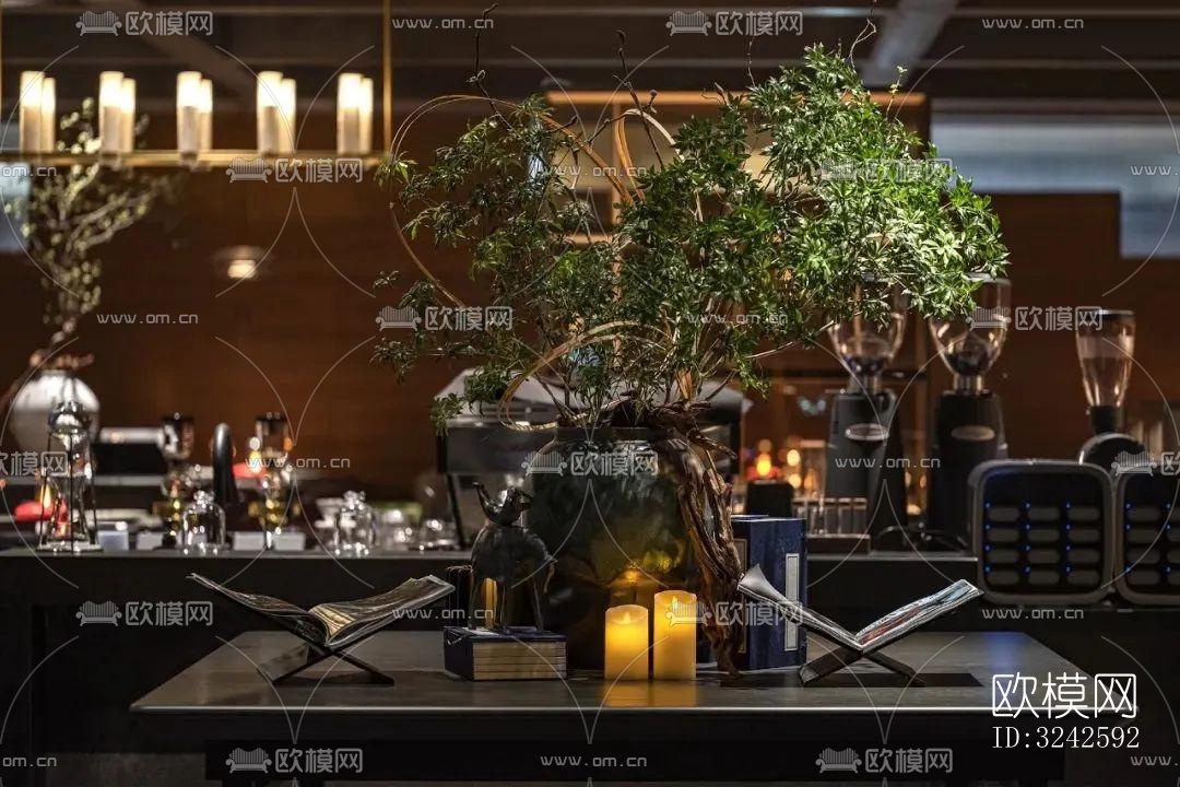 新中式中餐厅效果图下载（渲染图18）