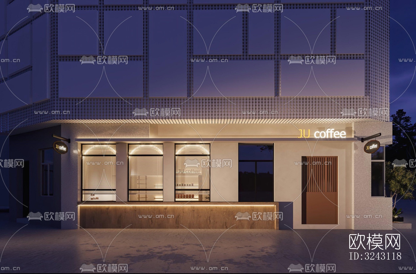 现代咖啡奶茶效果图下载（渲染图9）