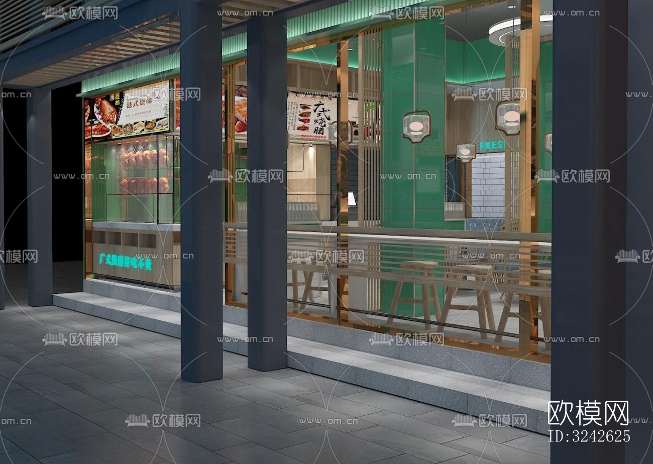 新中式中餐厅效果图下载（渲染图3）