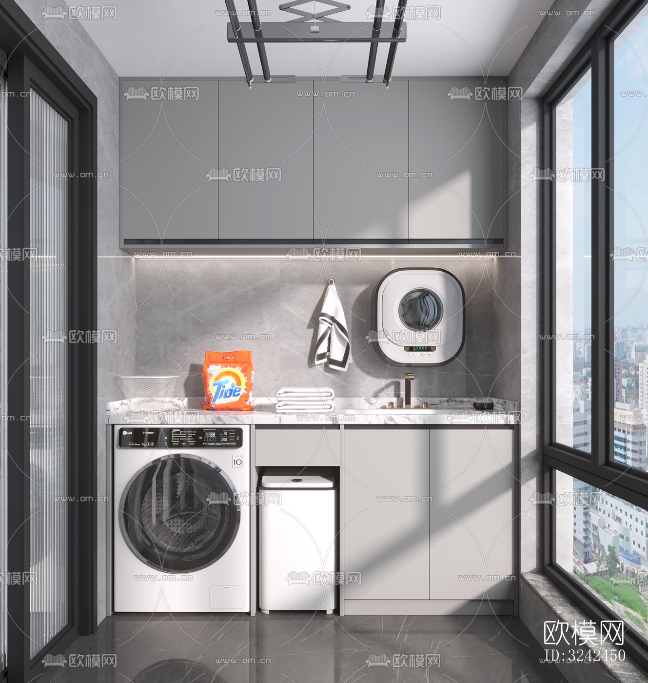 现代阳台花园效果图下载（渲染图4）