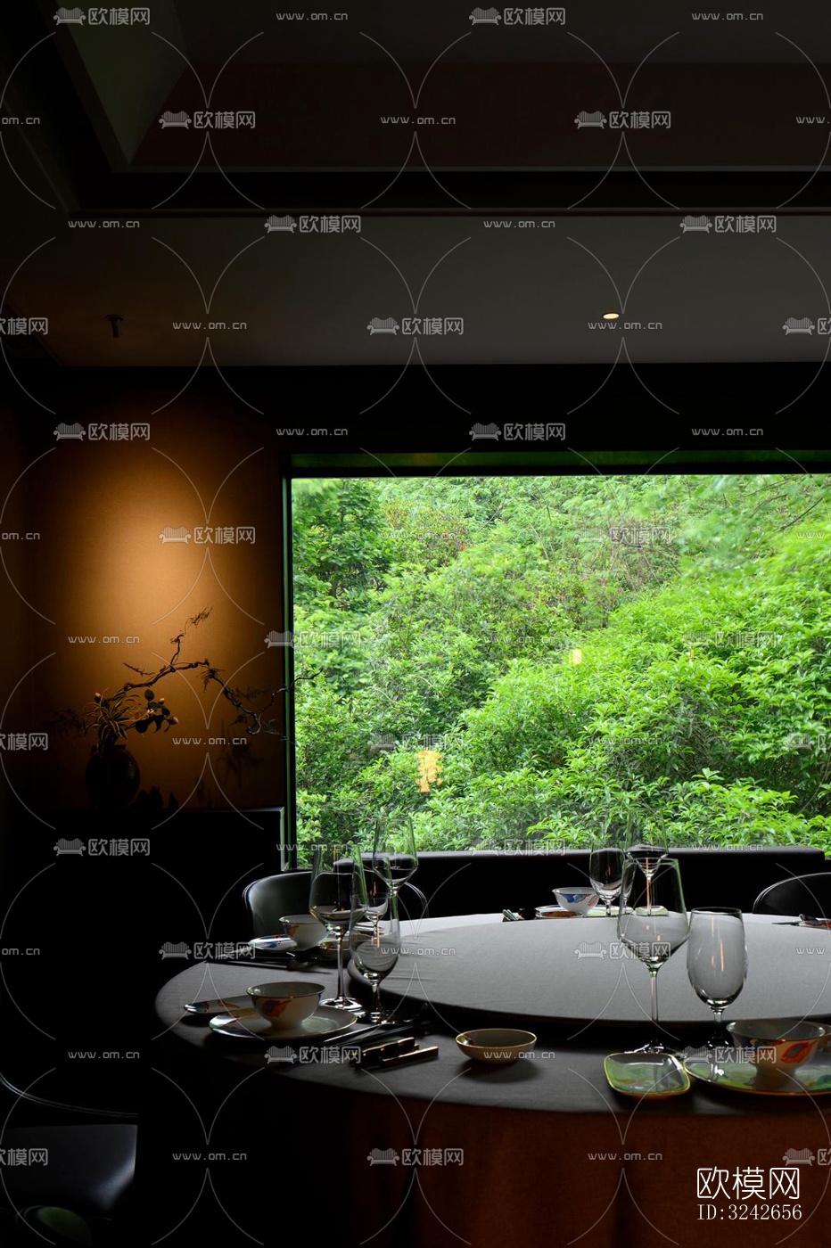 新中式中餐厅效果图下载（渲染图8）