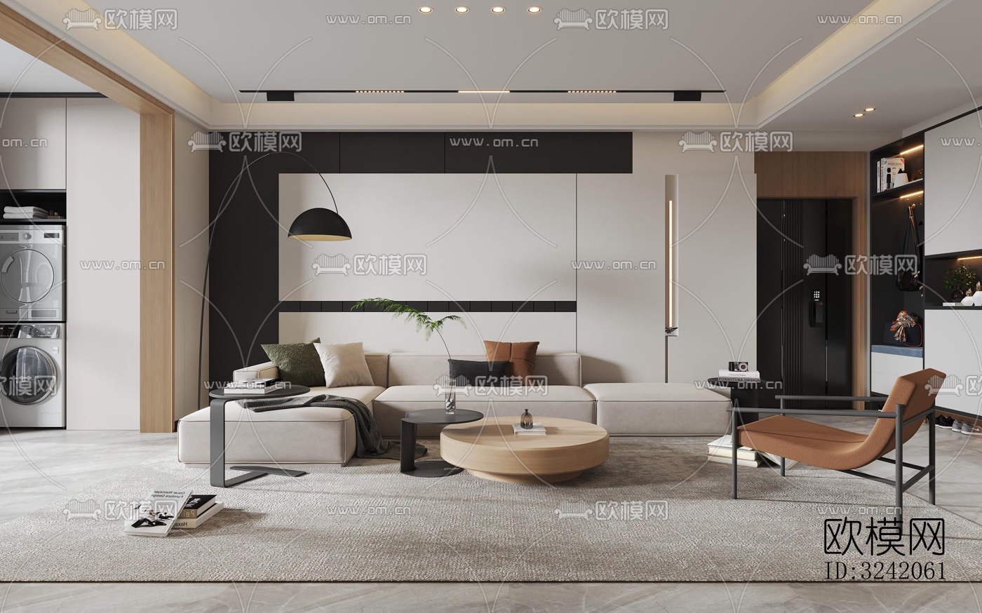 现代客厅效果图下载（渲染图1）