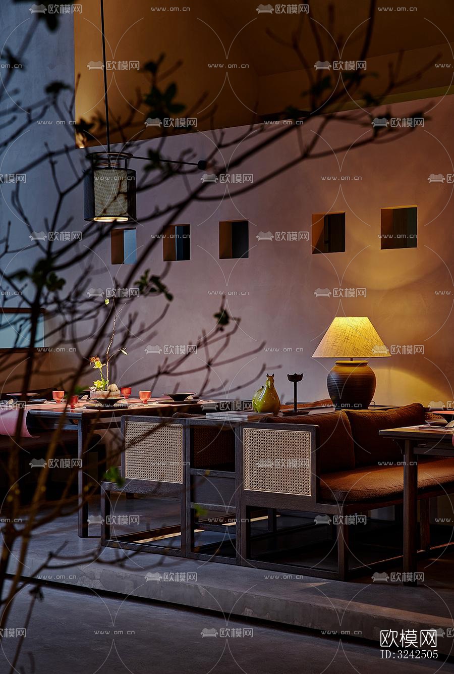 中古风中餐厅效果图下载（渲染图5）