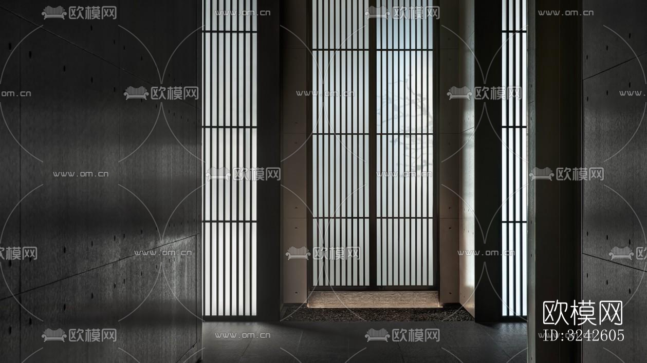 新中式中餐厅效果图下载（渲染图4）