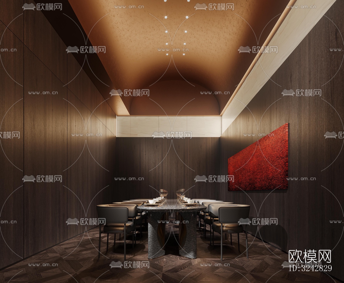 新中式中餐厅效果图下载（渲染图18）